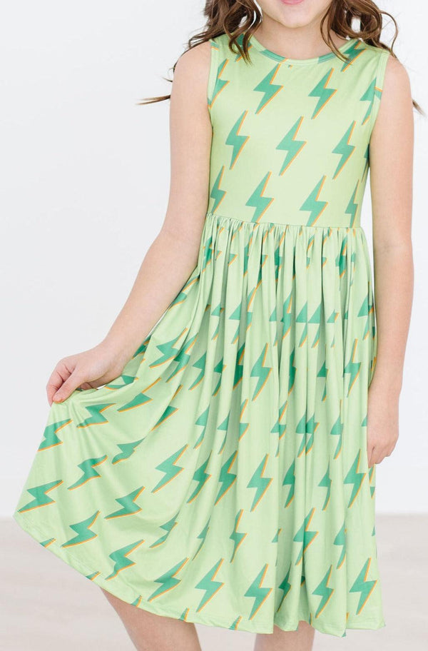 neon-lightning-tank-twirl-dress Mila &  Rose - Sophia's Style-Neon Lightning Tank Twirl Dress-6-12M--1